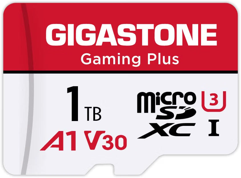 GIGASTONE 1TB Micro SD Card, Gaming Plus, Up to 150/120 MB/s, MicroSDXC Memory Card for Nintendo-Switch 1, SteamDeck, 4K UHD Video, UHS-I A1 V30 U3 C10 with Adapter